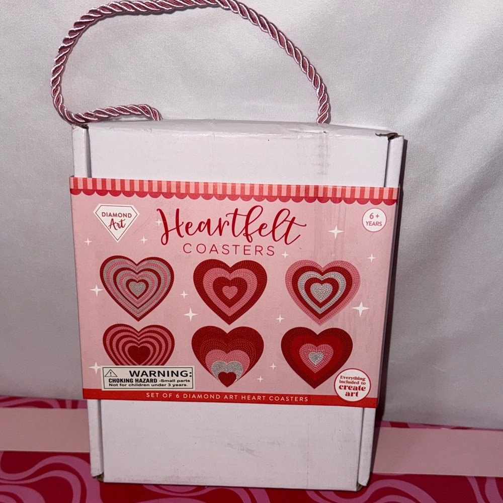 Diamond Art Heartfelt Coasters Set Valentines Day